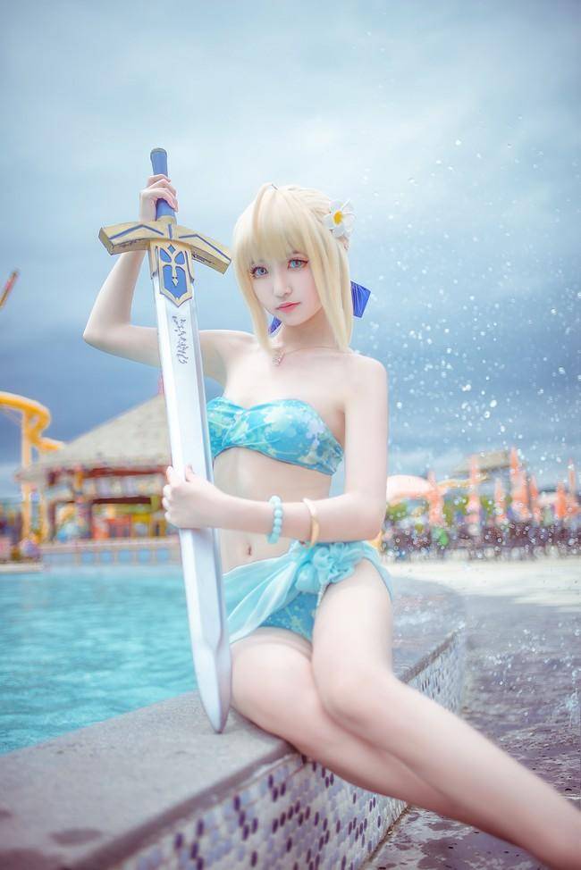 阿尔托莉雅 泳装cosplay Cn：泡泡(图9)