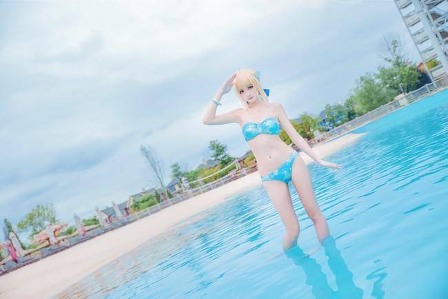 阿尔托莉雅 泳装cosplay Cn：泡泡(图14)