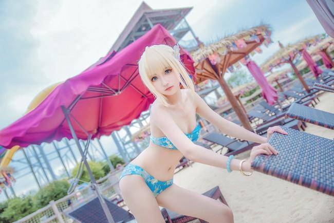 阿尔托莉雅 泳装cosplay Cn：泡泡(图12)