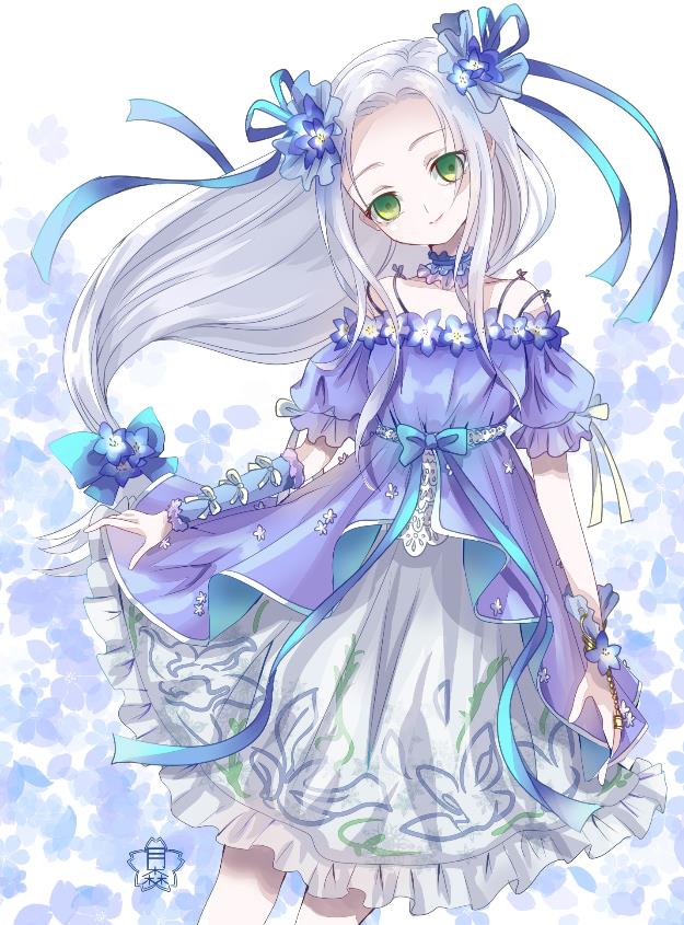 [Pixiv精选]天蓝色的花朵。粉蝶花插画特辑(图3)