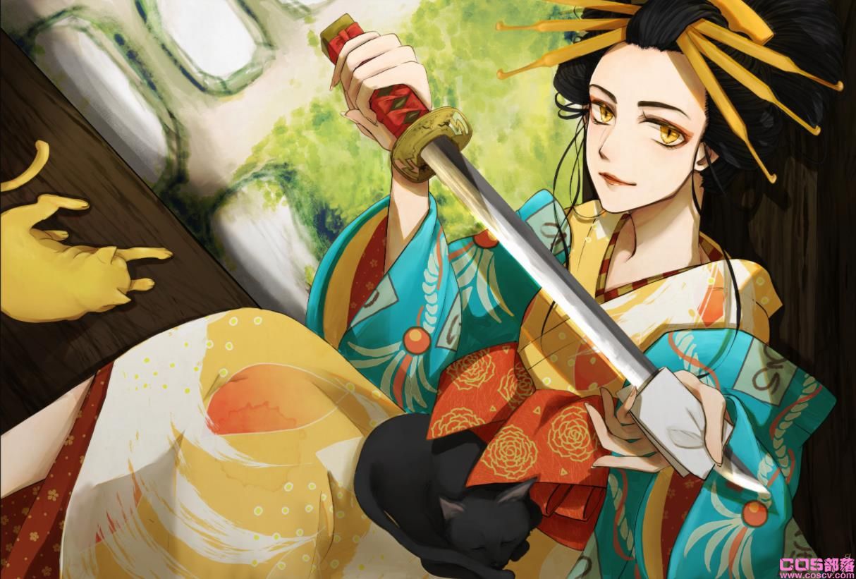 [Pixiv精选]于夜晚灿烂绽放。花魁插画特辑(图5)