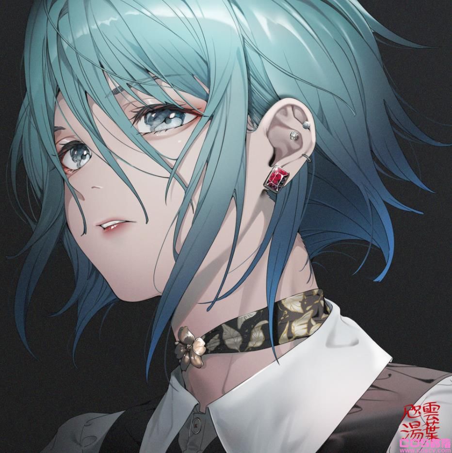 [Pixiv精选]随风飘逸的清凉感。蓝发女子插画特辑(图4)