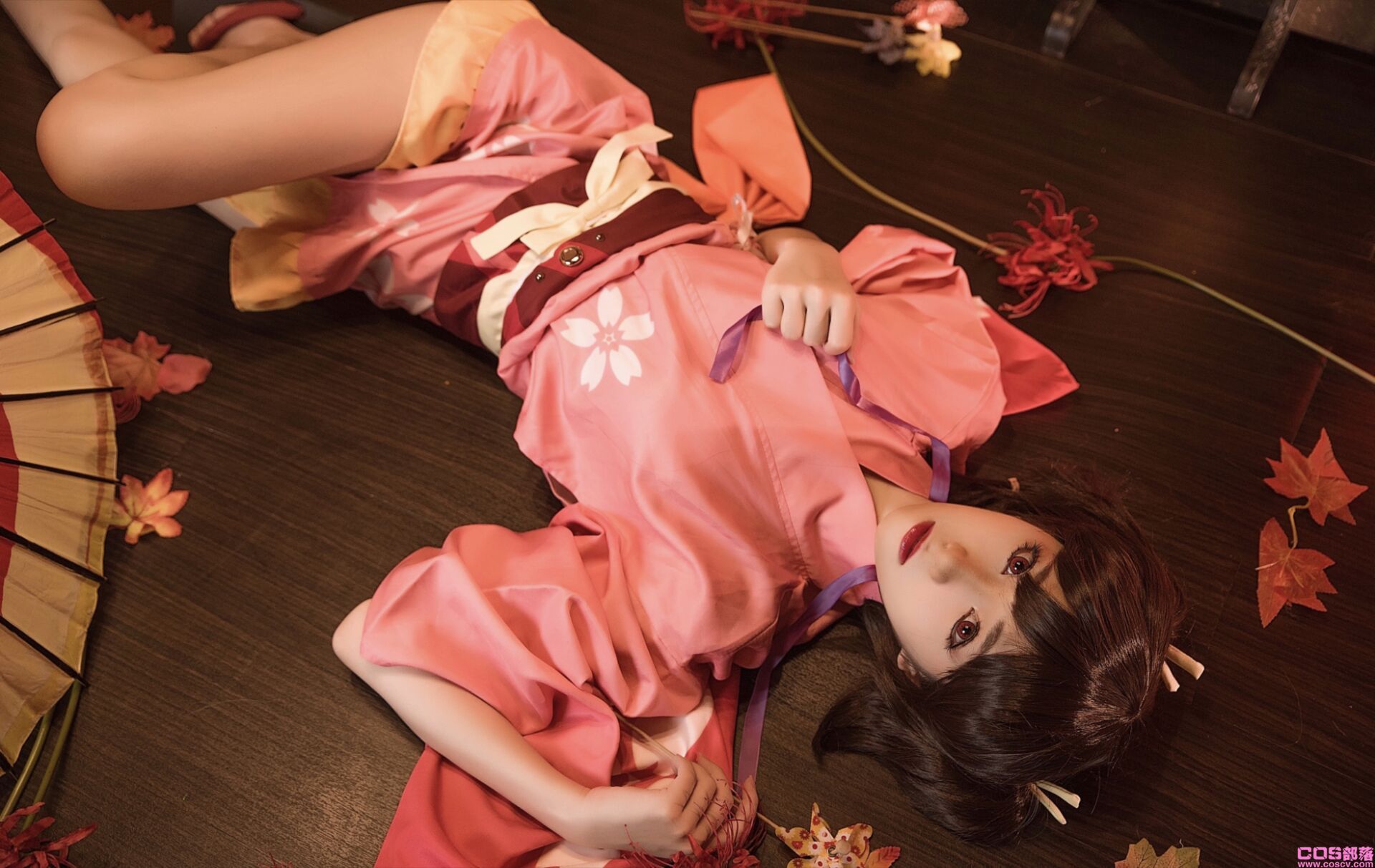 寒月落花 粉色和服cosplay Cn：白易子(图5)