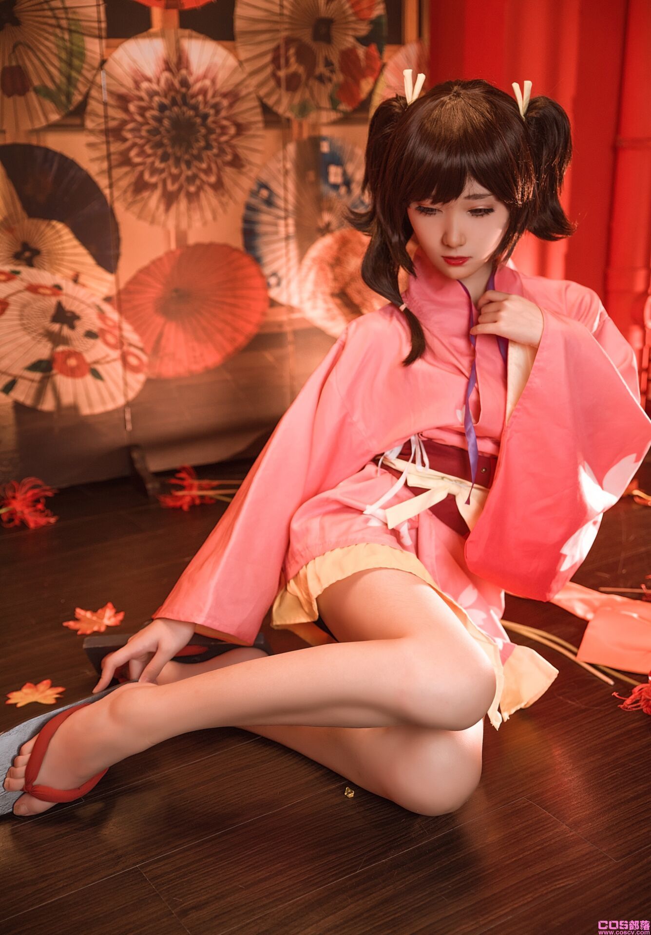 寒月落花 粉色和服cosplay Cn：白易子(图7)