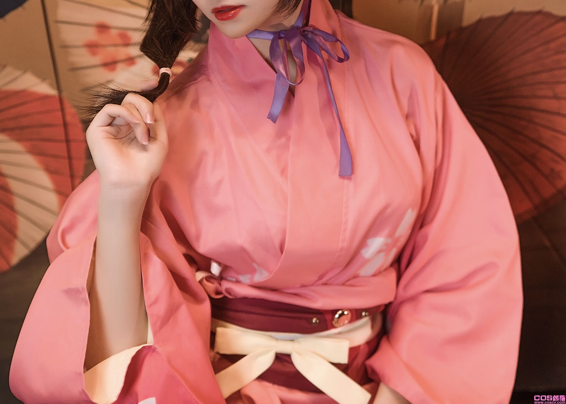 寒月落花 粉色和服cosplay Cn：白易子(图10)