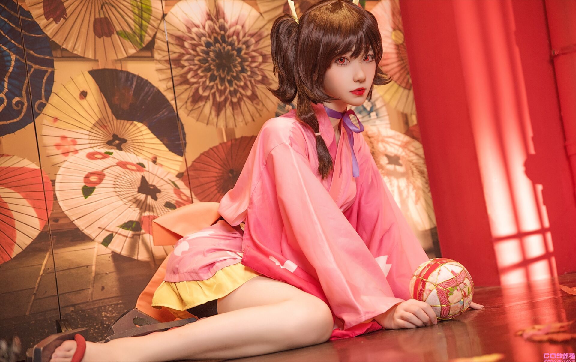 寒月落花 粉色和服cosplay Cn：白易子(图8)