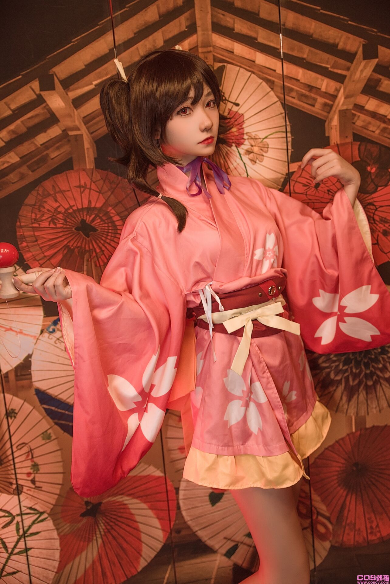 寒月落花 粉色和服cosplay Cn：白易子(图12)