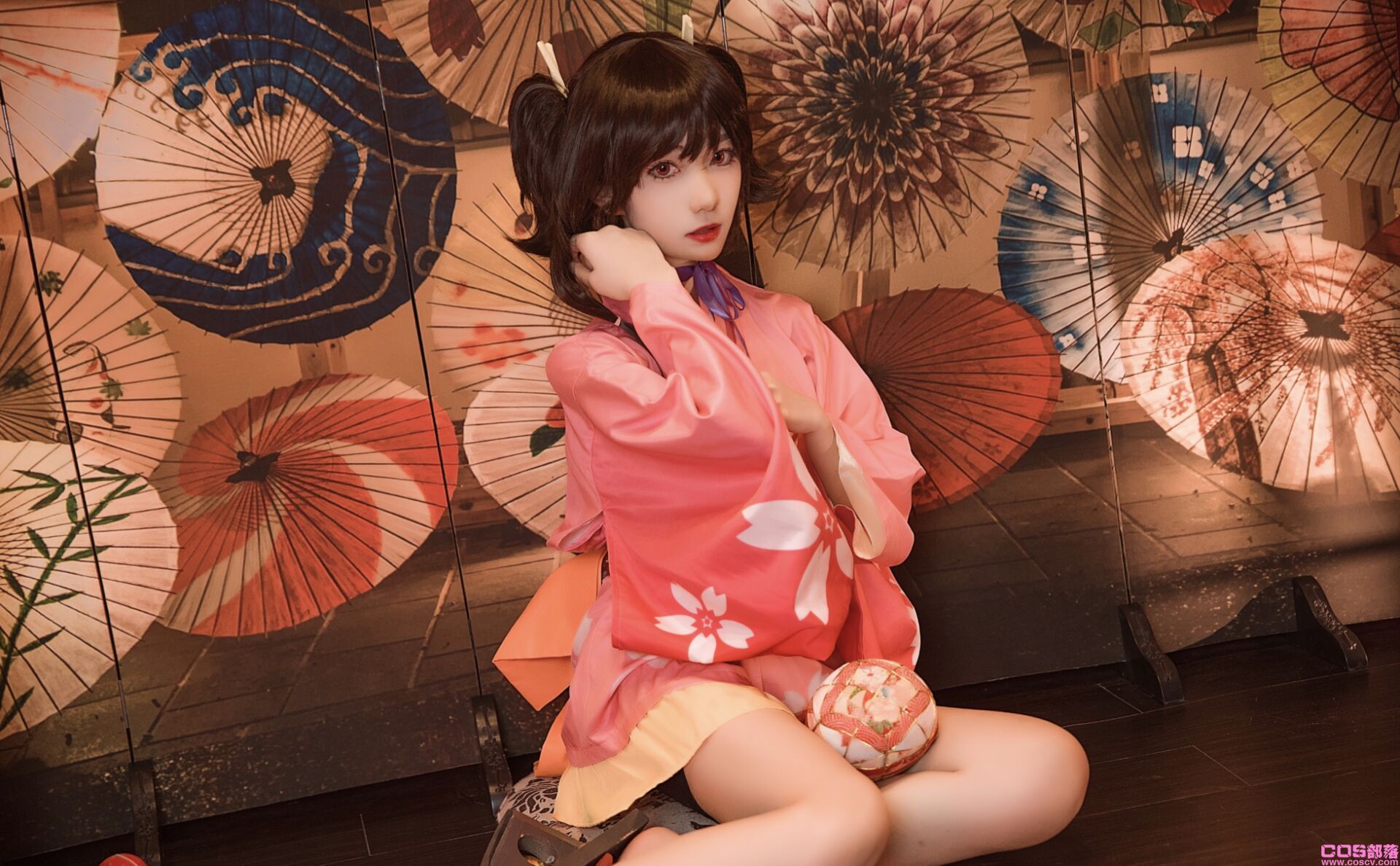 寒月落花 粉色和服cosplay Cn：白易子(图9)