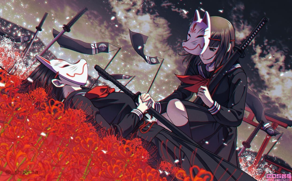 [Pixiv精选]狐狸大人驾到♪ 狐狸面具插画特辑(图15)