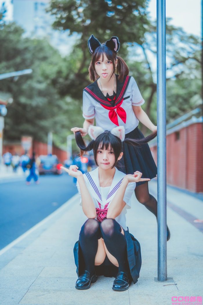 罗利风COS 桜桃喵&疯猫ss - JK百合2【31P/349MB】(图1)