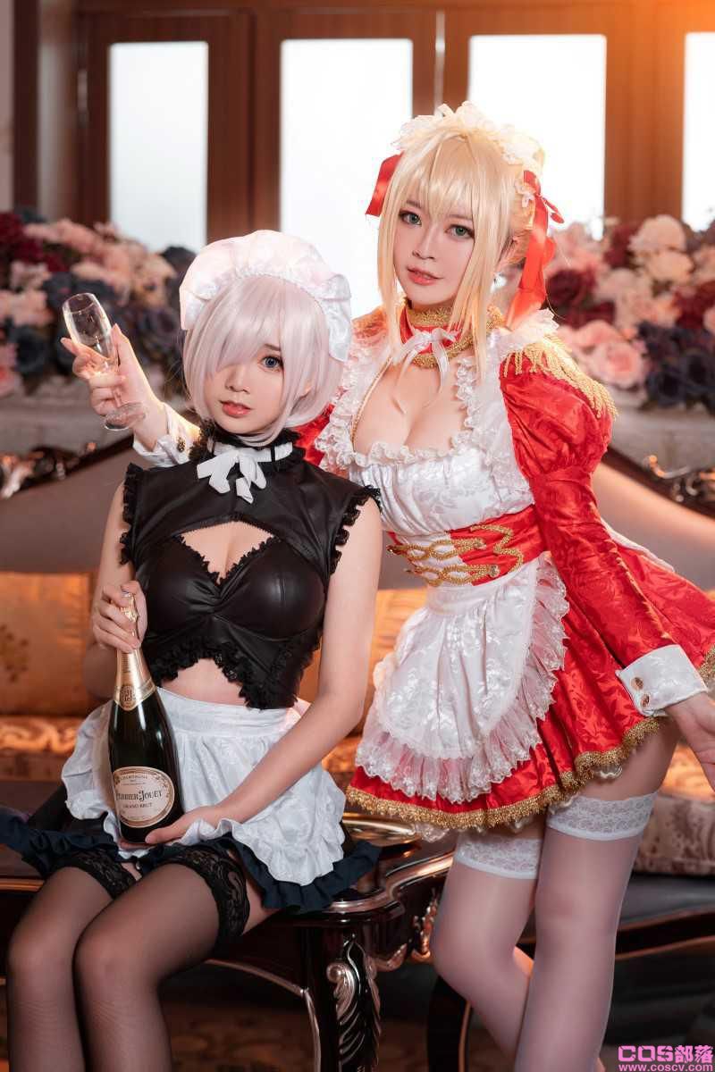 微博人气Coser@半半子X面饼仙儿 Claudius x Kyrielight Maid【22P/224MB】(图1)
