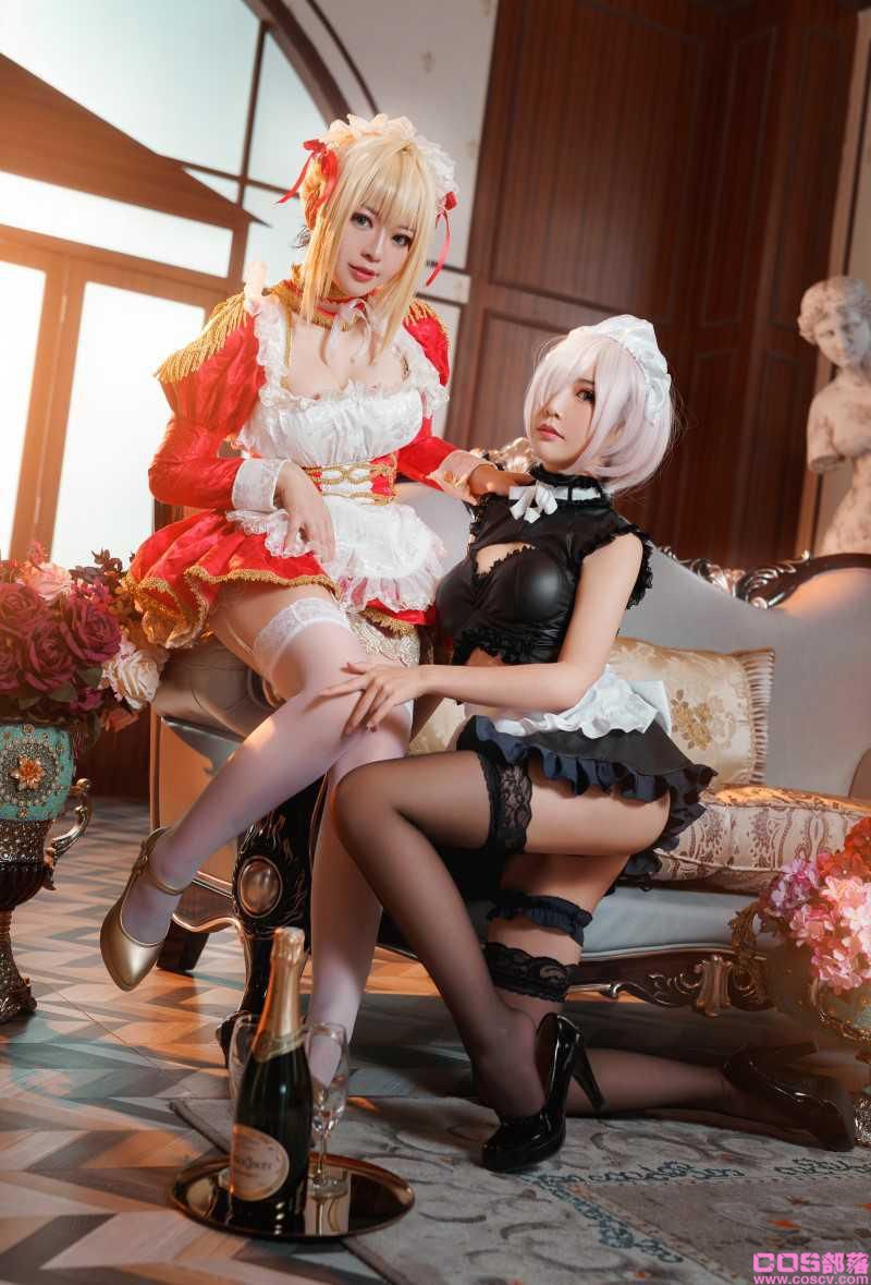 微博人气Coser@半半子X面饼仙儿 Claudius x Kyrielight Maid【22P/224MB】(图3)