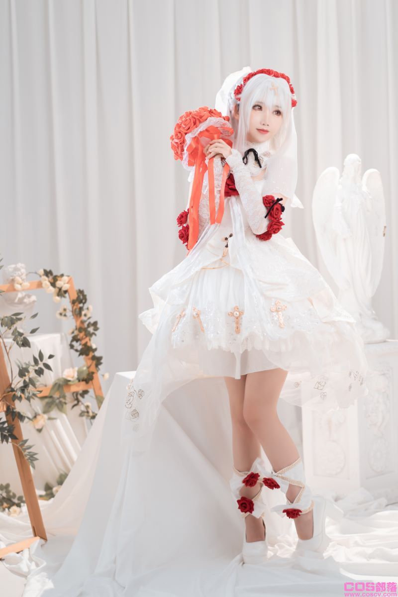 人气动漫Coser@面饼仙儿 德丽莎婚纱【13P/92MB】(图3)