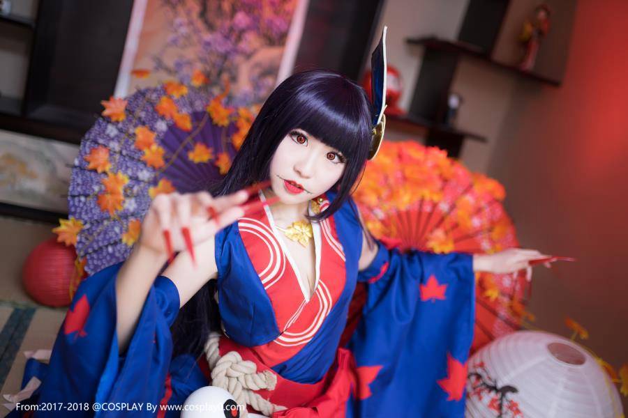 阴阳师红叶女鬼Cosplay图片 御姐美腿诱惑(图1)
