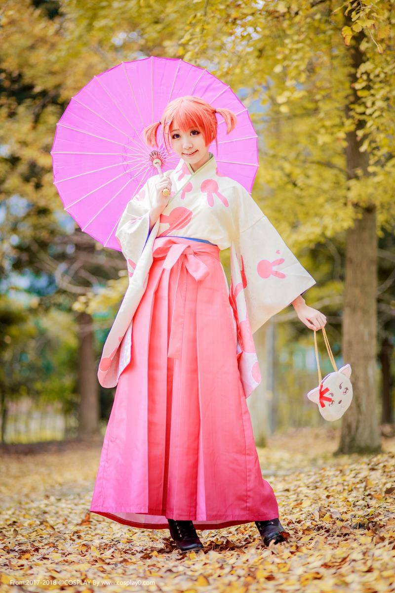 半次元萌妹-黑川-银魂神乐Cos和服萝莉写真(图1)