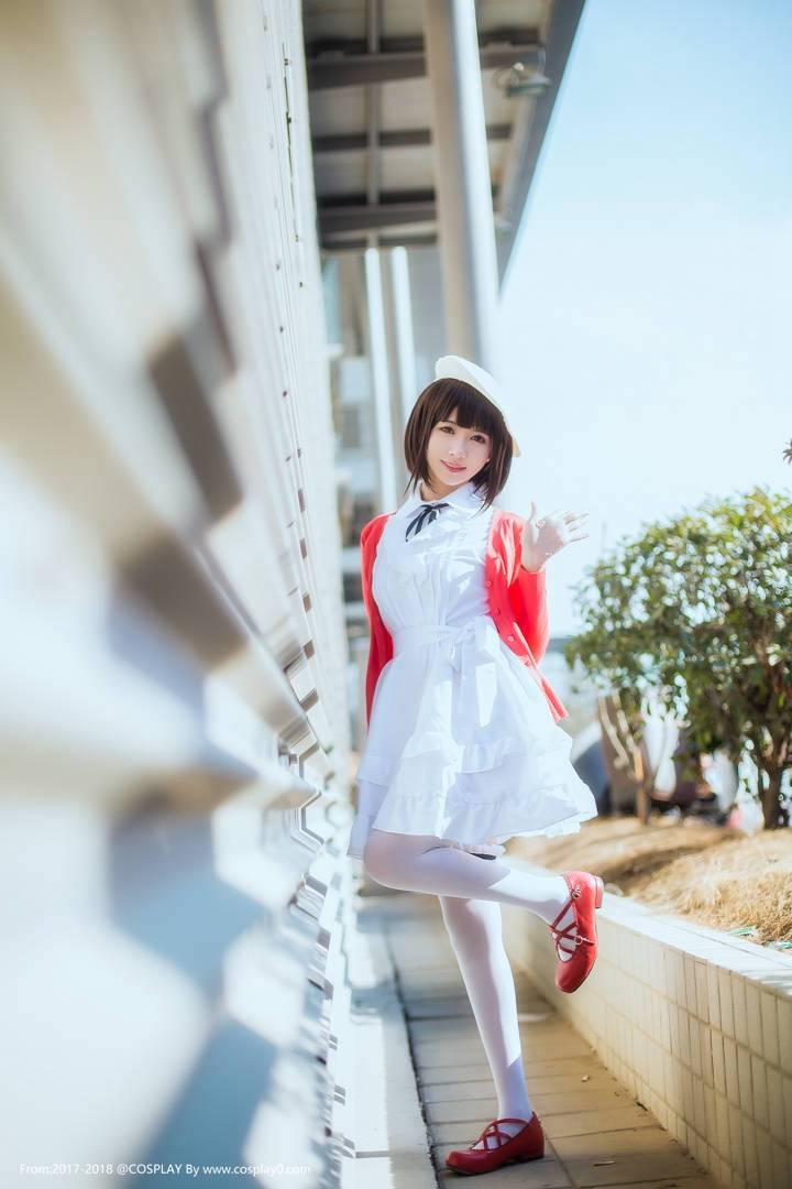 清纯美女鳗鱼霏儿Cos加藤惠同人学生服妹子图(图2)