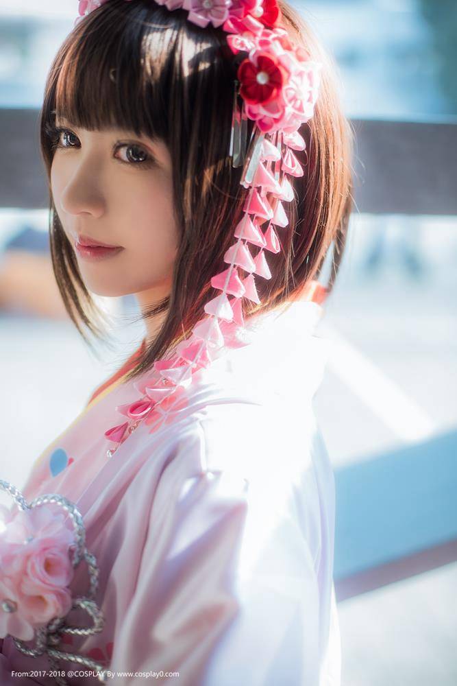 清纯美女鳗鱼霏儿Cosplay加藤惠美女和服妹子图(图1)