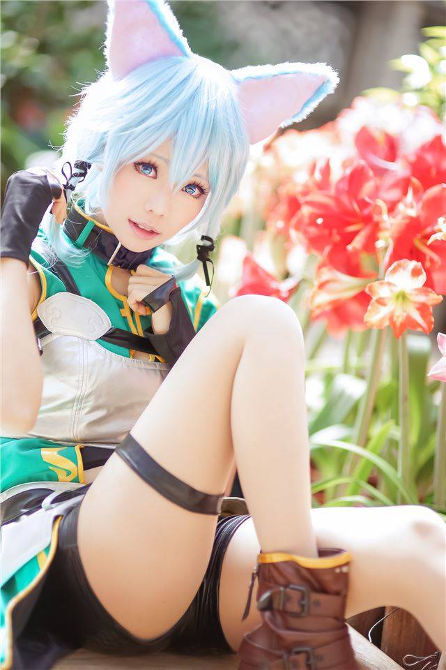 cosplay 刀剑神域 诗乃 你们爱的皮裤(图1)