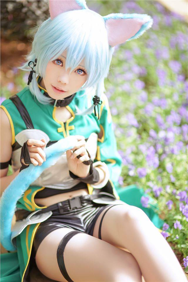cosplay 刀剑神域 诗乃 你们爱的皮裤(图6)