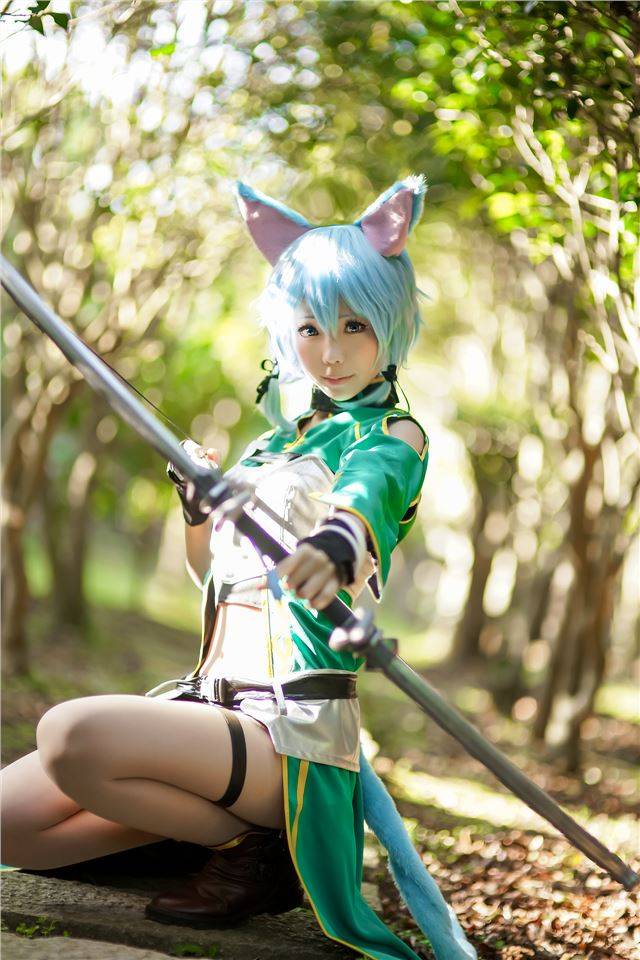 cosplay 刀剑神域 诗乃 你们爱的皮裤(图2)