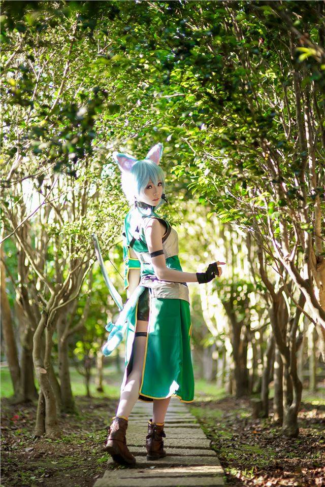 cosplay 刀剑神域 诗乃 你们爱的皮裤(图3)