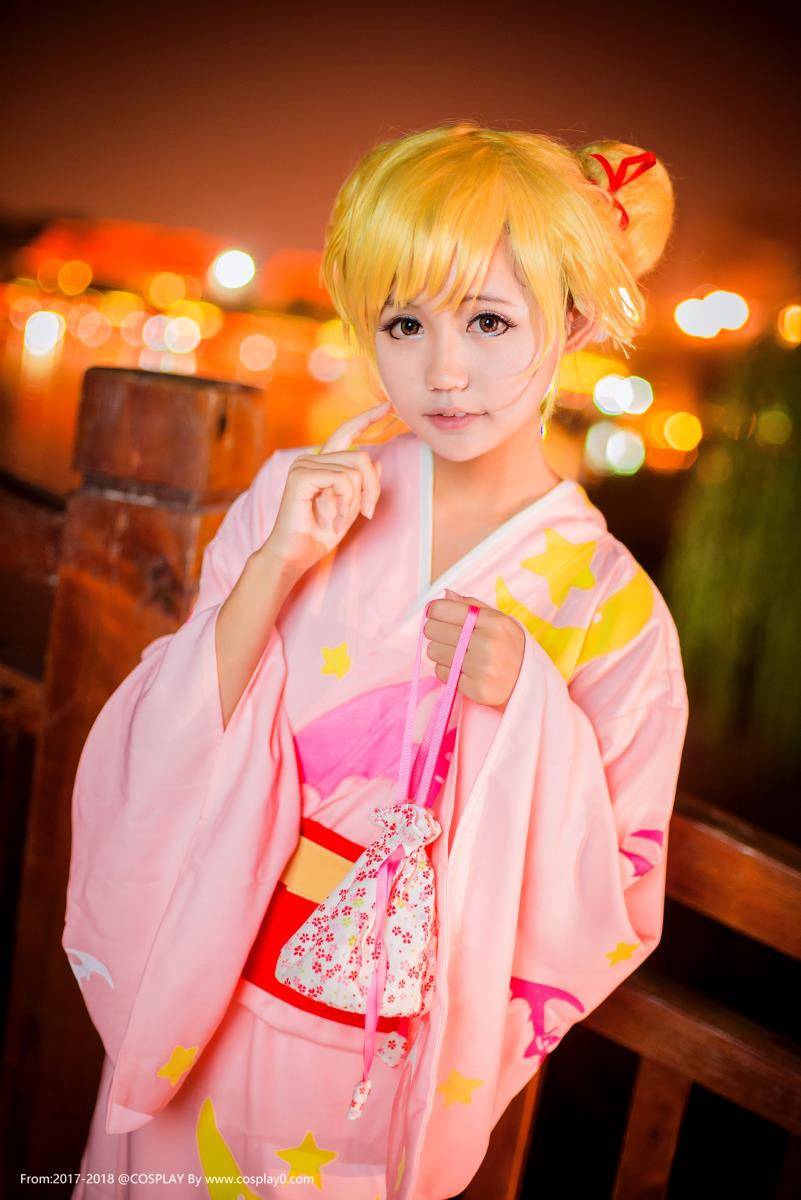 物语系列忍野忍可爱萝莉浴衣Cosplay图片(图1)