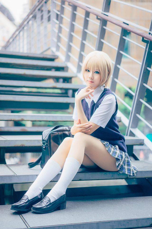 萌妹子Cosplay动漫女主角西野司制服美女图片(图1)