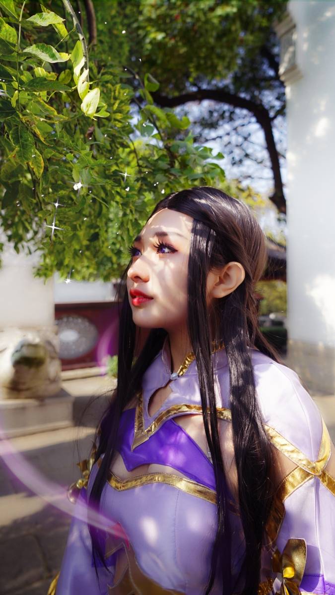 二次元萌妹子Cosplay王者荣耀露娜紫霞仙子(图3)