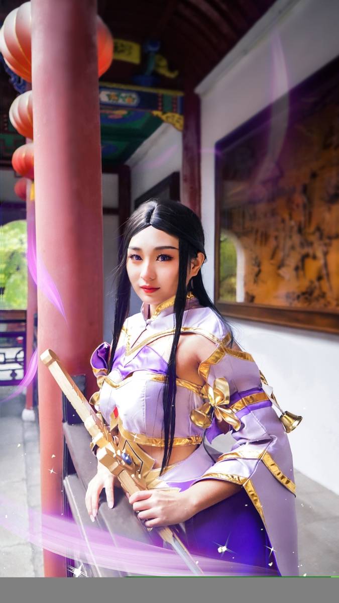 二次元萌妹子Cosplay王者荣耀露娜紫霞仙子(图6)