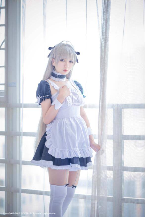 二次元美女制服诱惑女仆装春日野穹Cosplay番号(图4)