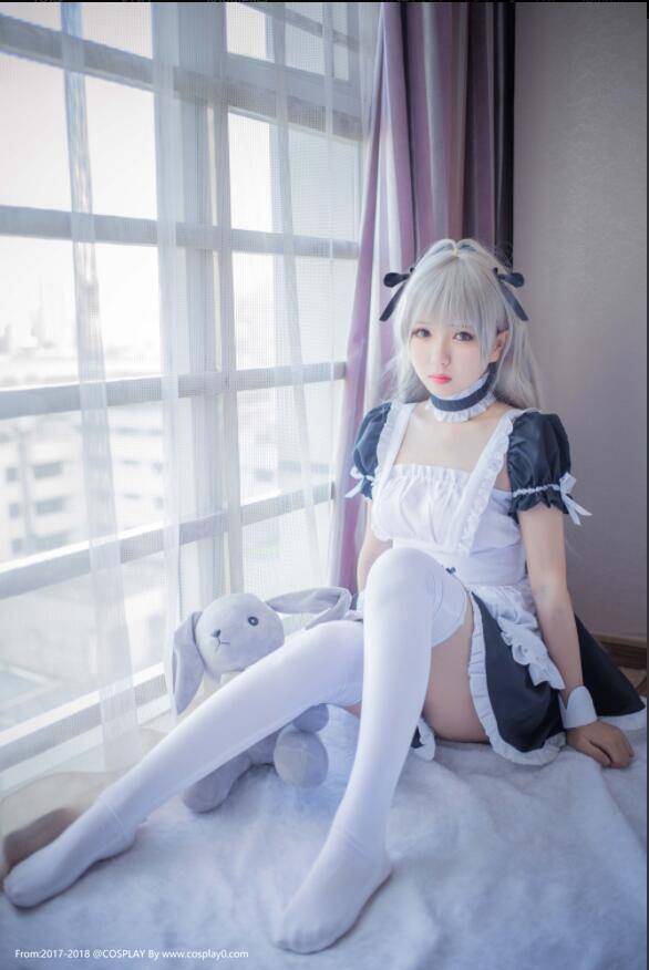 二次元美女制服诱惑女仆装春日野穹Cosplay番号(图2)