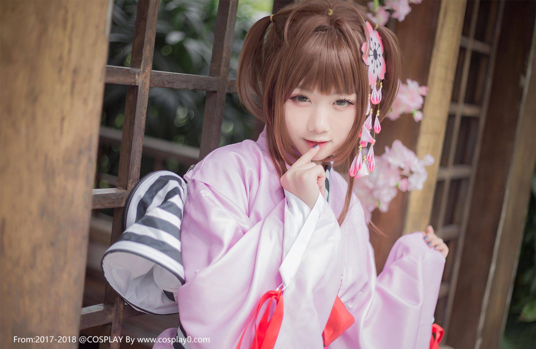 美少女萝莉魔卡少女樱木之本樱和服Cosplay(图11)