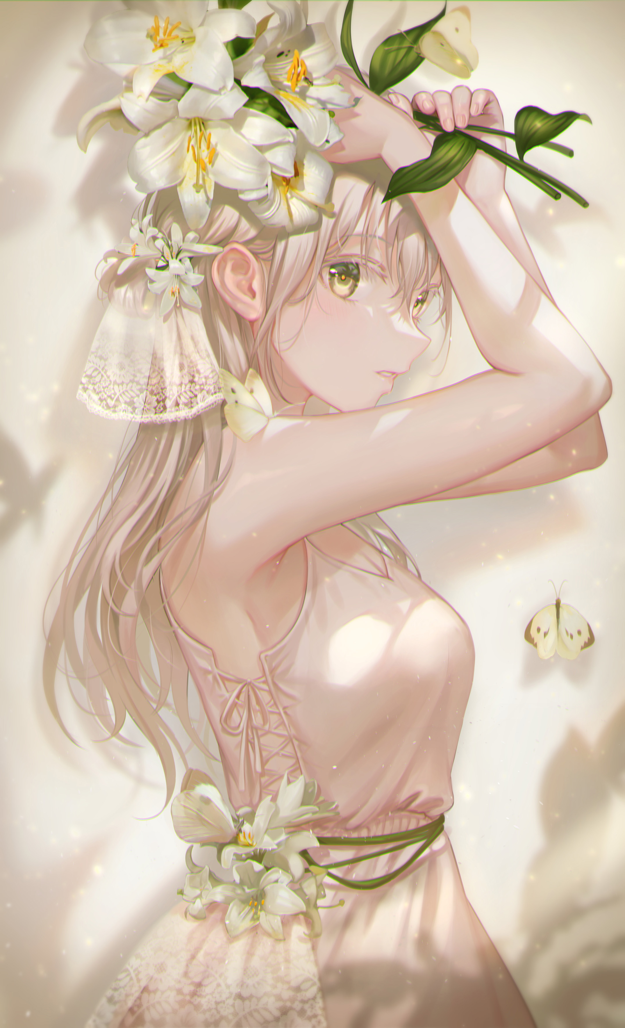 [Pixiv精选] 绽放于耳畔上的美丽。花朵头饰插画特辑(图6)