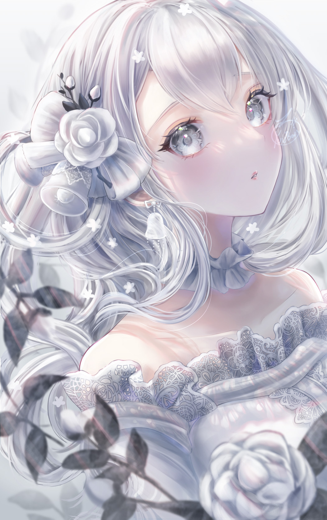 [Pixiv精选] 绽放于耳畔上的美丽。花朵头饰插画特辑(图12)