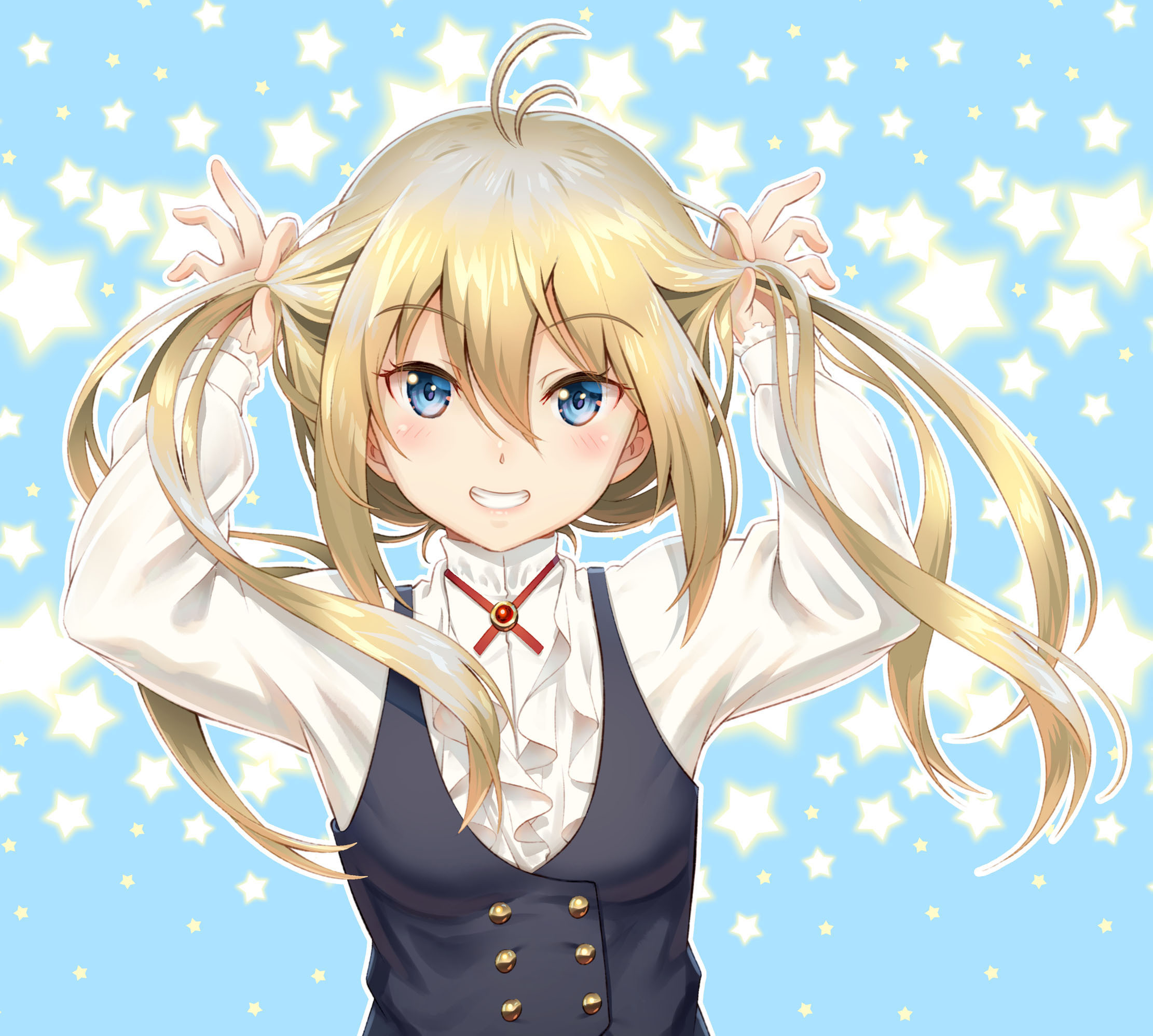 [Pixiv精选] 双手握紧♡手握双马尾的少女特辑(图2)