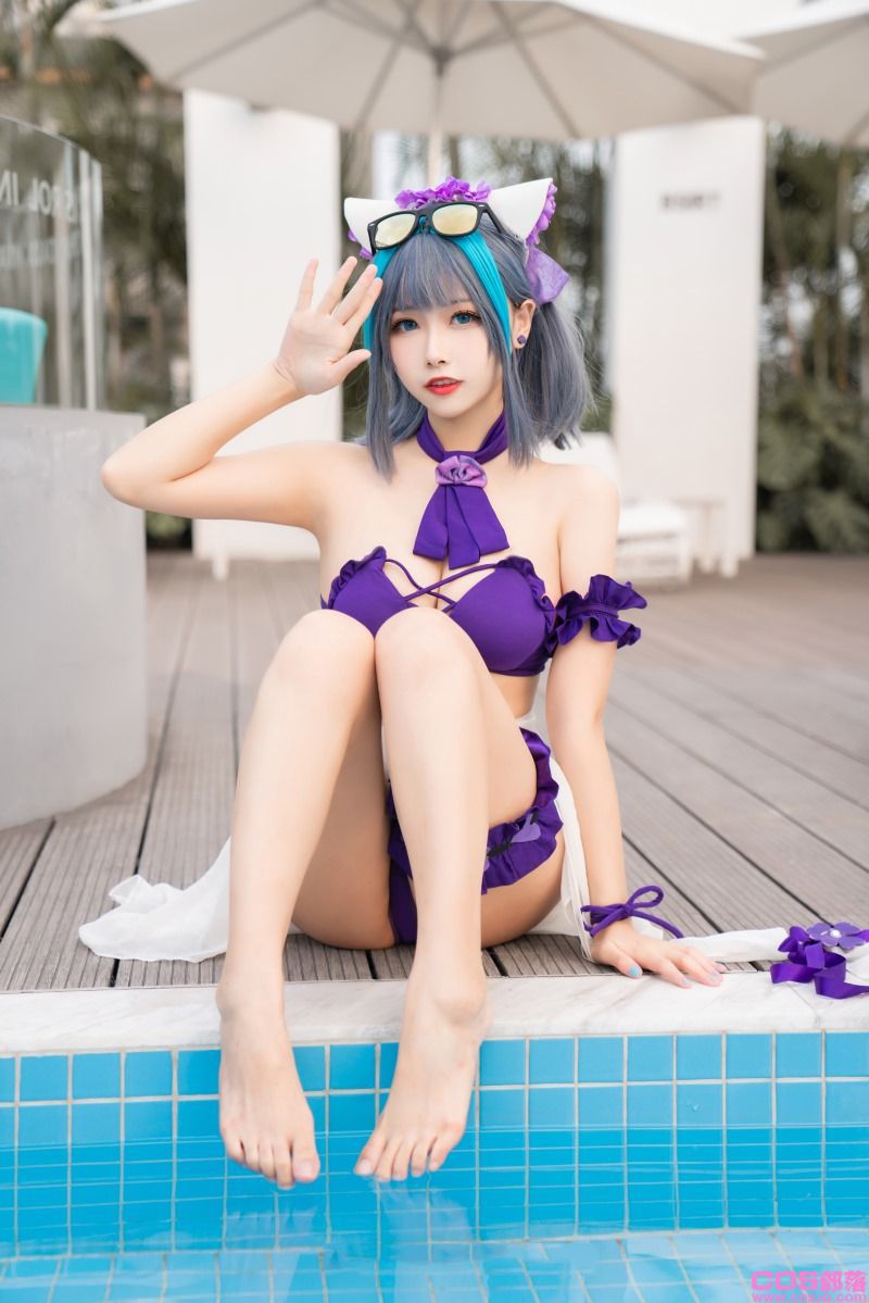 知名动漫博主@Momoko葵葵 柴郡水着 [40P/1V/313MB](图2)