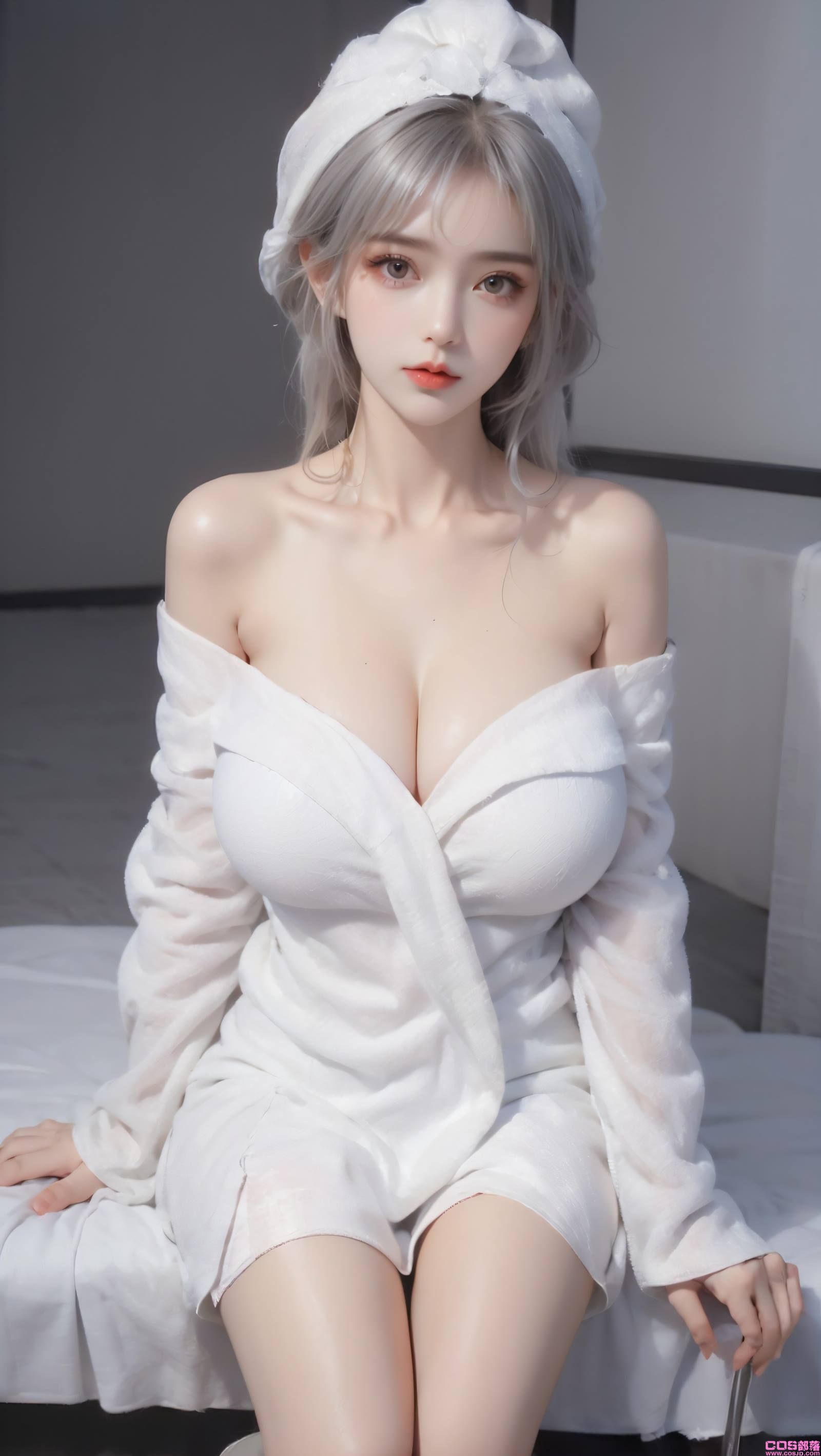 AI绘画 096 浴室少女 浴巾裹胸[49P/136MB](图2)